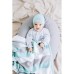 Плед в’язаний та шапочка смуга ТM PAPAELLA 70 x 90 см блакитний