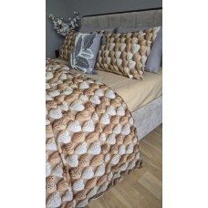 Комплект постільної білизни Плетені Сердечки Cotton 5D бежевий