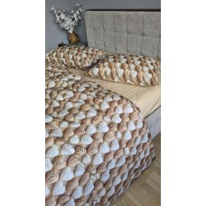 Комплект постільної білизни Плетені Сердечки Cotton 5D бежевий