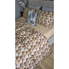 Комплект постільної білизни Плетені Сердечки Cotton 5D бежевий