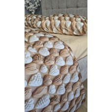 Комплект постільної білизни Плетені Сердечки Cotton 5D бежевий