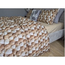 Комплект постільної білизни Плетені Сердечки Cotton 5D бежевий