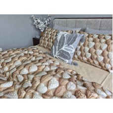 Комплект постільної білизни Плетені Сердечки Cotton 5D бежевий