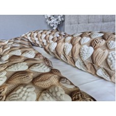 Комплект постільної білизни Плетені Сердечки Cotton 5D молочний