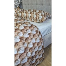 Комплект постільної білизни Плетені Сердечки Cotton 5D молочний