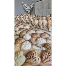 Комплект постільної білизни Плетені Сердечки Cotton 5D молочний