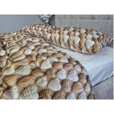Комплект постільної білизни Плетені Сердечки Cotton 5D молочний