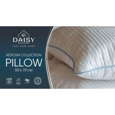Подушка Daisy Restora 50x70 см з кантом, лебединий пух штучний 800 г, білий страйп сатин