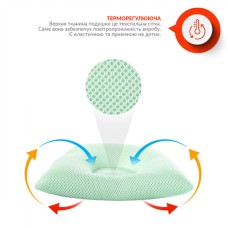 Подушка дитяча ортопедична з аналогом лебединого пуху ТM PAPAELLA 25 x 26 x 8/2 см d-9 см мята