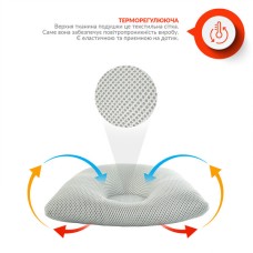 Подушка дитяча ортопедична з аналогом лебединого пуху ТM PAPAELLA 25 x 26 x 8/2 см d-9 см сіра
