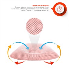 Подушка ортопедична для немовлят PAPAELLA 25x26x8 см з підголівником 9 см, рожева