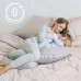 Подушка для вагітних та годування 30 x 190 см, сіра в горошок, ТM PAPAELLA