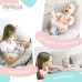 Подушка для вагітних та годування 30 x 190 см, сіра в горошок, ТM PAPAELLA