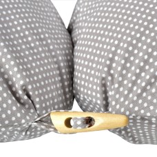 Подушка для вагітних та годування 30 x 190 см, з вишивкою, сіра в горошок, ТM PAPAELLA