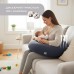 U-подібна подушка для вагітних SeiDesign 30 x 190 см, для сну та годування, бавовна, знімна наволочка, темно-сіра