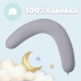 Подушка для вагітних та годування 30 x 190 см, сіра в горошок, ТM PAPAELLA