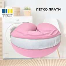 Подушка для вагітних та годування SeiDesign 30 x 190 см, трикотаж, гіпоалергенна, бавовняна наволочка на блискавці, пудра