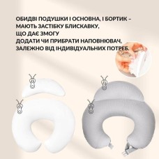 Подушка для годування диван 60 x 70 x 16 см бавовна антиалергенне волокно горошок сірий