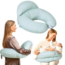 Подушка для годування 60 x 70 x 16 см, для зручності мами, блакитна з блискавкою, ТM IDEIA