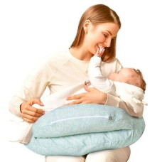 Подушка для годування 60 x 70 x 16 см, для зручності мами, блакитна з блискавкою, ТM IDEIA