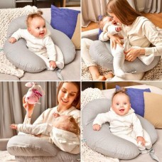 Подушка для годування 60 x 70 x 16 см, для зручності мами, блакитна з блискавкою, ТM IDEIA