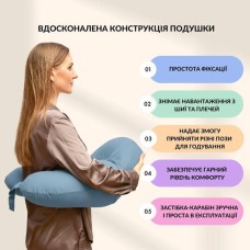 Подушка для годування диван, 60 x 70 x 16 см, для зручності мами, з блискавкою, м’ятна, ТМ Sei Design