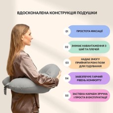 Подушка для годування диван 60 х 70 х 16 см антиалергенна бавовна, для комфорту мами, на блискавці сіро-бежева