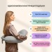 Подушка для годування диван 60 х 70 х 16 см антиалергенна бавовна, для комфорту мами, на блискавці сіро-бежева