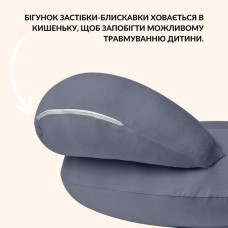Подушка для годування IDEIA диван, антиалергенна з бавовни, 60x70x16 см, на блискавці, темно-сіра Подушка для годування IDEIA диван, антиалергенна з бавовни, 60x70x16 см, на блискавці, темно-сіра