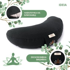 Подушка для йоги та медитації з гречаною лузгою ТМ IDEIA, 46 x 25 x 10 см чорний