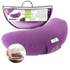 Подушка для йоги та медитації з гречаним лушпінням ТМ IDEIA, 46 x 25 x 10 см т/бузок