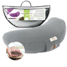 Подушка для медитації і йоги з гречаною лузгою ТМ IDEIA, 46 x 25 x 10 см т/сірий