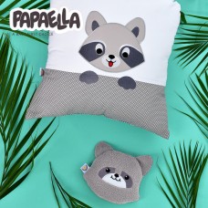Подушка грілка Обіймашка з насінням льону ТM PAPAELLA 18 x 18 см єнот