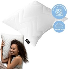 Подушка NORDIC COMFORT 50 x 50 см антиалергенне волокно стьобаний чохол біла ТМ IDEIA