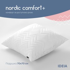 Подушка Nordic Comfort+, 70 x 70 см, антиалергенне волокно, на блискавці, біла, ТМ IDEIA