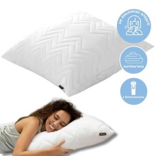 Подушка Nordic Comfort+, 70 x 70 см, антиалергенне волокно, на блискавці, біла, ТМ IDEIA