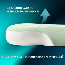 Ортопедична подушка CloudTherapy 65 x 40 x 10 см анатомічна з ефектом пам’яті, зелена, ТМ IDEIA