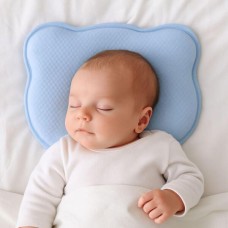 Подушка ортопедична дитяча BabyComfort 27 x 22 x 3 см, з ефектом пам’яті, блакитна у формі ведмедика, ТМ PAPAELLA