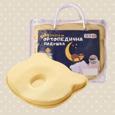 Подушка ортопедична дитяча BabyComfort 27 x 22 x 3 см, з ефектом пам’яті, сіра у формі ведмедика, ТМ PAPAELLA