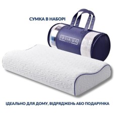Подушка ортопедична NeckWave 60 x 40 x 11/9 см, анатомічна з ефектом пам’яті, ТМ IDEIA