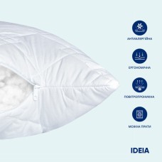 Подушка готельної серії Standart Plus IDEIA 50x70 см, чохол з блискавкою, антиалергенна