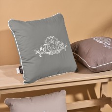 Подушка Модерн з вишивкою ТМ IDEIA 45 x 45 см сіра