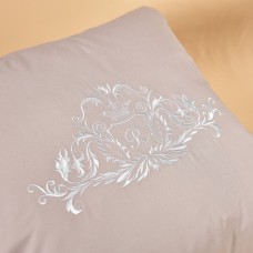 Подушка ROYAL з вишивкою ТМ IDEIA 45 x 45 см св.сірий