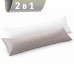 Подушка з наволочкою NORDIC+ 40 x 140 см., антиалергенна на блискавці, біло-сіра, ТМ IDEIA