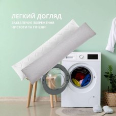 Подушка з наволочкою NORDIC+ 40 x 140 см., антиалергенна на блискавці, біло-сіра, ТМ IDEIA