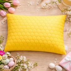 Подушка SunnyMood 50 x 70 см IDEIA, жовта, гіпоалергенна з блискавкою та стьобаним чохлом