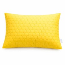 Подушка SunnyMood 50 x 70 см IDEIA, жовта, гіпоалергенна з блискавкою та стьобаним чохлом