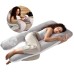 Подушка U-shape, П-подібна для вагітних та відпочинку ТМ IDEIA 140 x 75 x 20 см сіро/біла