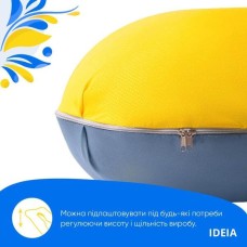 Подушка U-shape, П-подібна для вагітних і відпочинку ТМ IDEIA 140 x 75 x 20 см жовто/блакитна