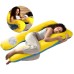 Подушка U-shape, П-подібна для вагітних і відпочинку ТМ IDEIA 140 x 75 x 20 см жовто/блакитна